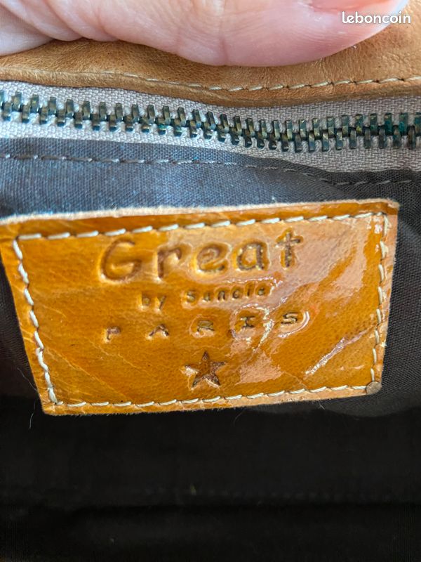 Pochette en cuir Camel (image 3)