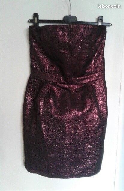 Robe bustier rose/gris métallisé Etam (image 2)
