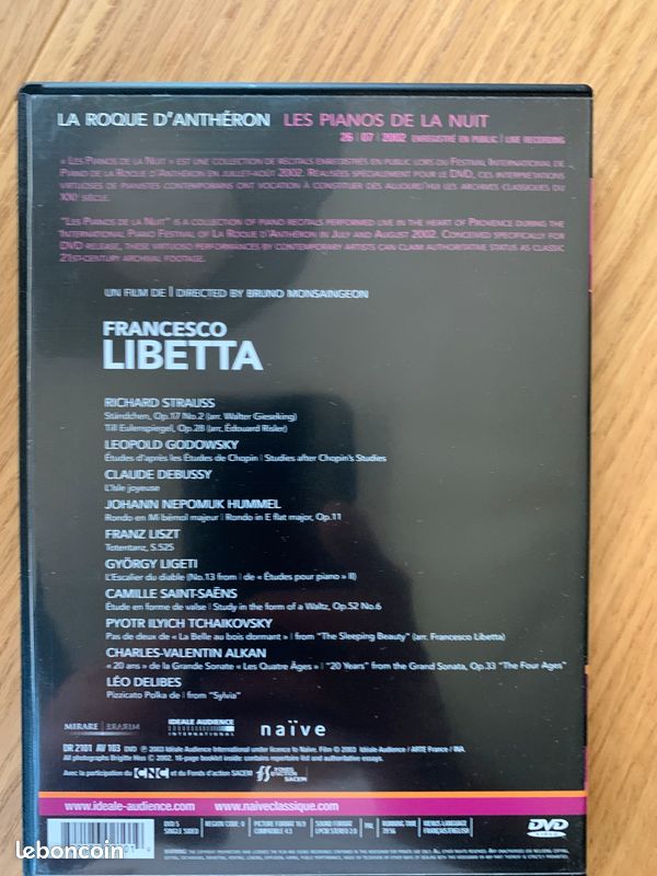 Francesco Libetta - La Roque d'Anthéron DVD neuf (image 2)