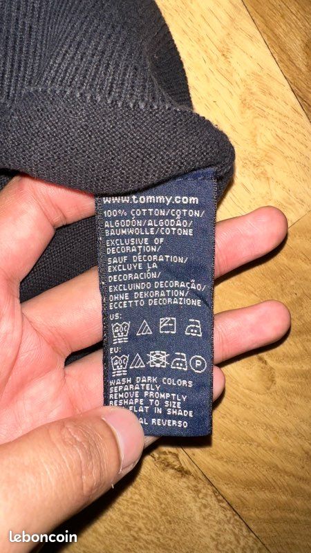 Pull col V Tommy Hilfiger Golf 100% Coton - Taille L (image 4)