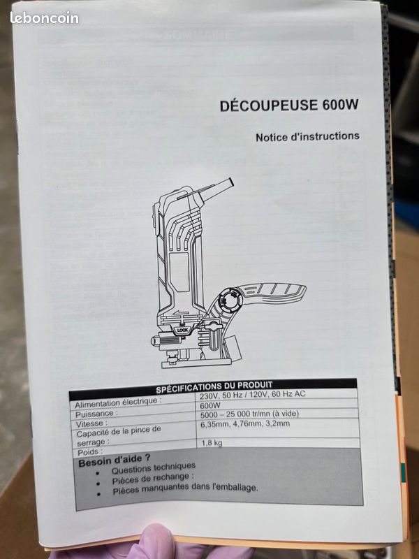 Outil multifonction rotatif électrique 600W, idéal pour les travaux de précision : découpe, ponçage, polissage, gravure, perçage ou petits travaux de bricolage (image 2)
