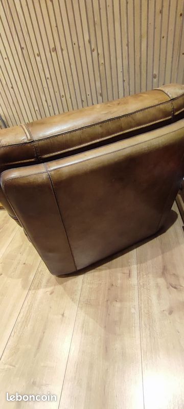 Fauteuil en cuir brun (image 4)