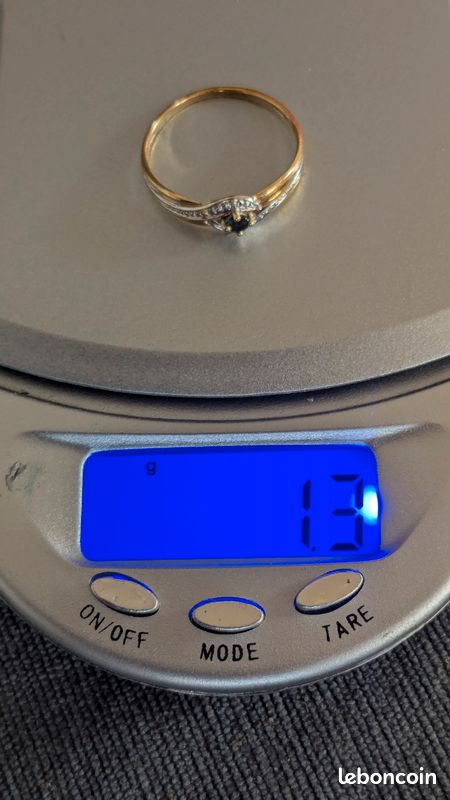 Bague Contemporaine Dolly-Bijoux T56 - Sertie Saphir CZ, Plaqué Or 18K 5 Microns