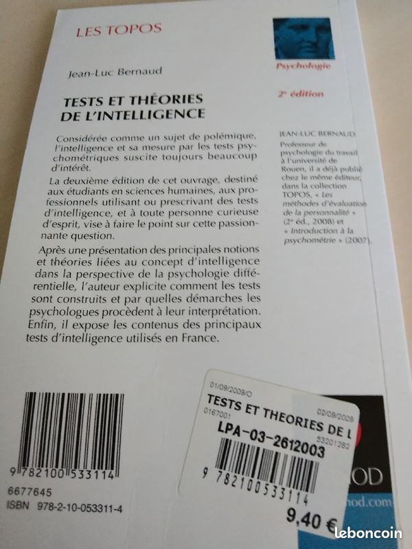 Livre de psychologie : Tests et théorie de l'intelligence (image 3)
