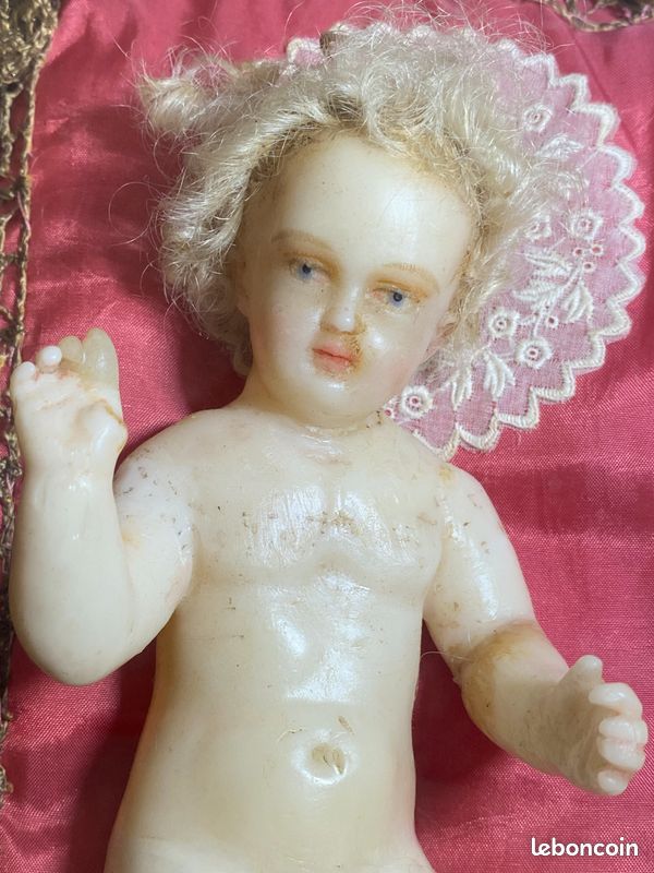 Rare Poupée Ancienne En Cire Du XIXème - Toute D'origine, Hauteur 39 Cm