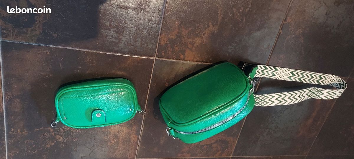 Sac bandoulière vert émeraude neuf (image 3)