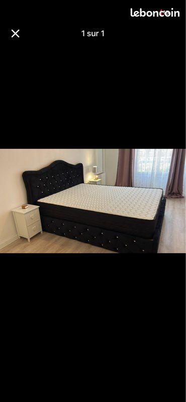 Lit 2 place + sommier + matelas (image 1)