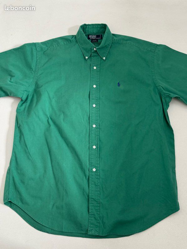 Chemise Beretta Homme - Vert Moyen, Manches Longues, Col Montant - Taille M