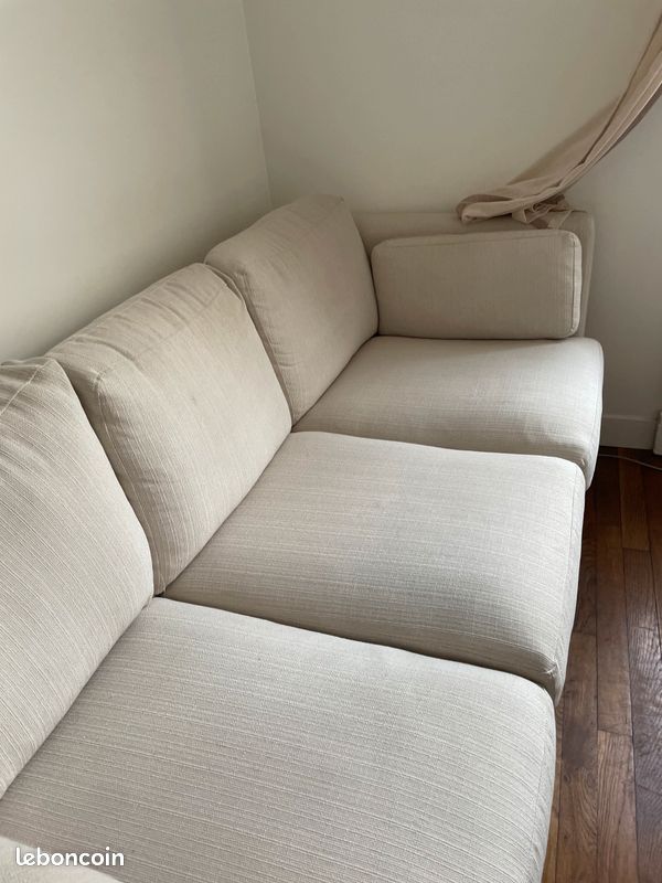 Canape en lin beige (image 2)