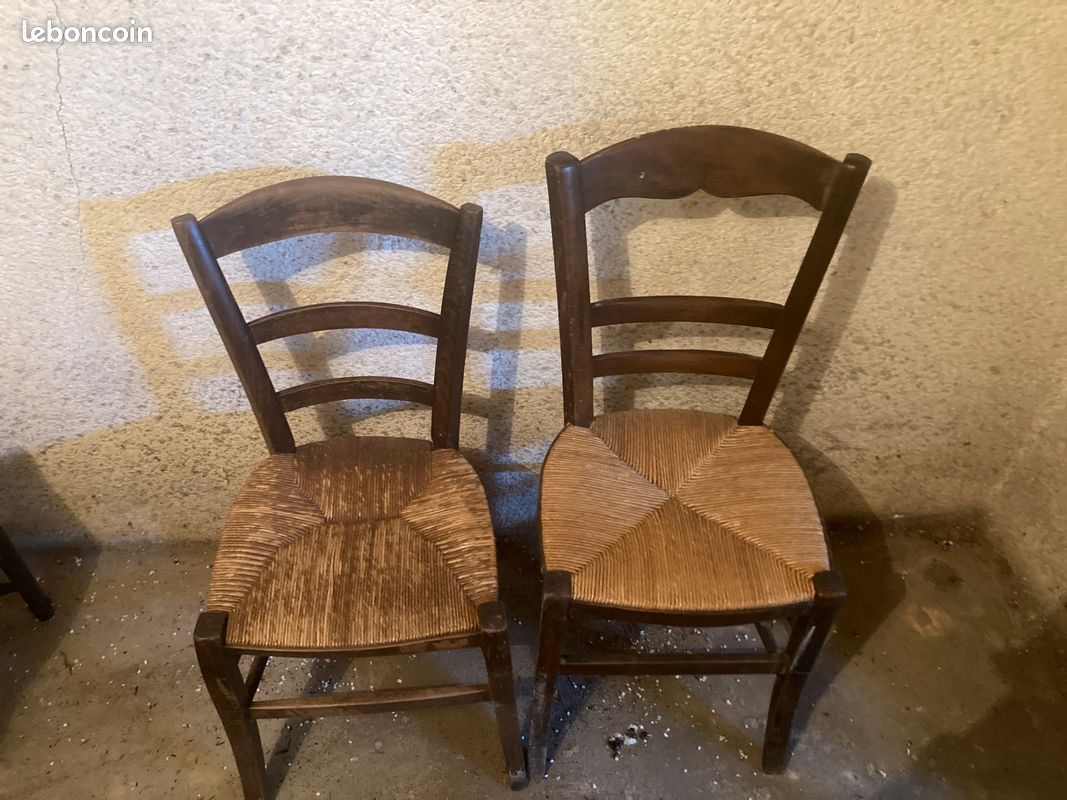 Chaise en bois et osier (image 5)