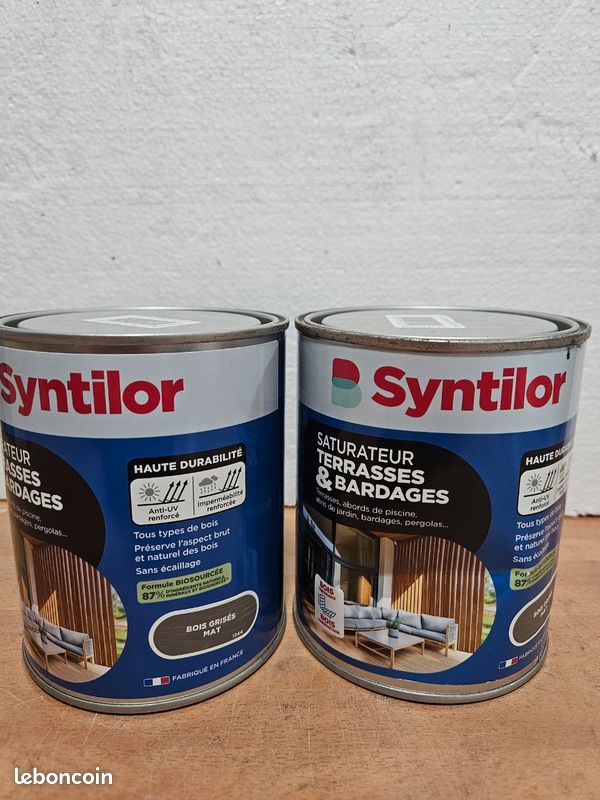 Saturateur pour bois extérieur SYNTILOR Terrasse et bardage bois grisé mat 0.75l (image 2)