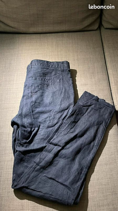 Pantalon burton en lin bleu marine (image 5)