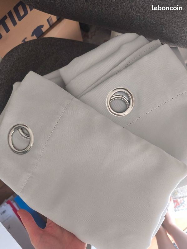 Lot de Rideaux gris tamisant 140x240 (image 1)