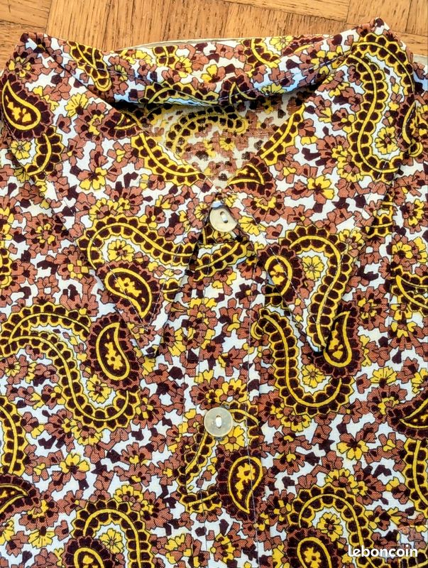 Chemise 1970 NEUVE Psychedelique XS (image 2)