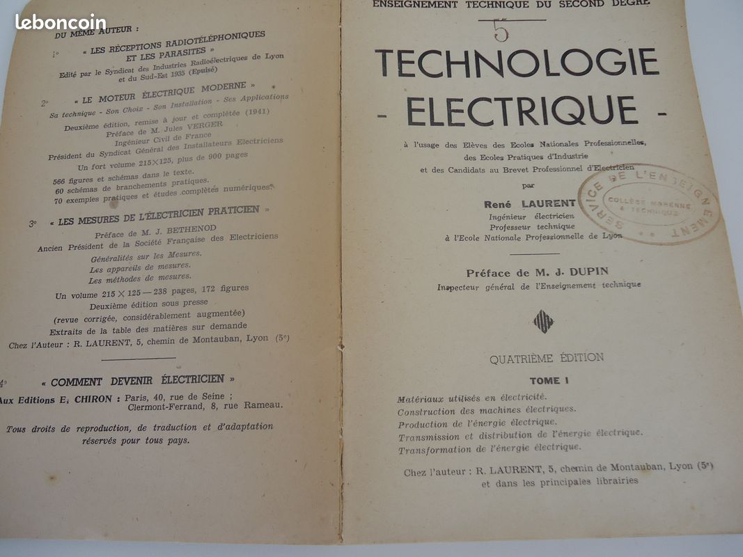 Livre Technologie Électrique Tome 1 (image 2)