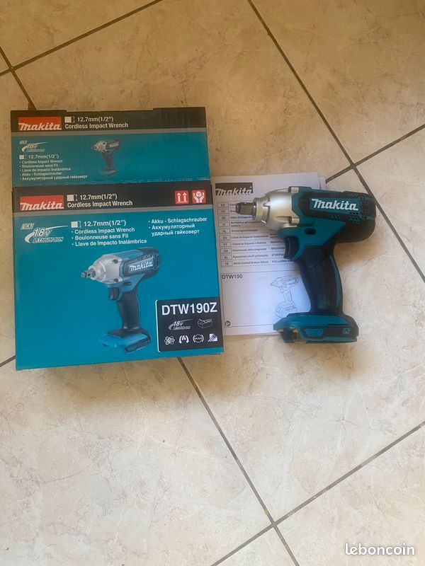 Boulonneuse à chocs MAKITA DTW190Z 18 V Li-ion 190 Nm (machine nue (image 2)