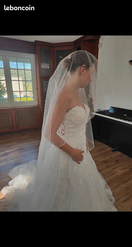 Robe de mariée neuve + 2 voiles (image 6)