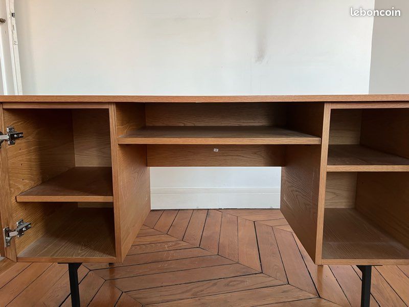 Bureau chêne portes en canage (image 5)