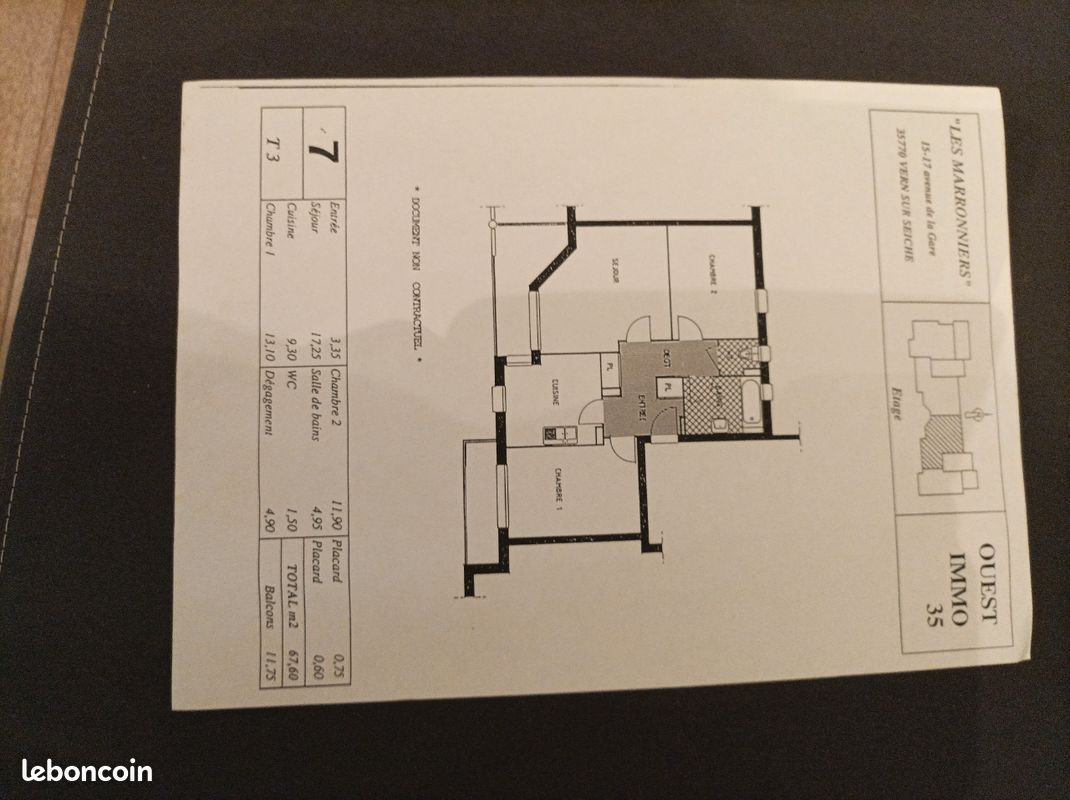 Appartement 3 pièces 67 m² · à Vern-sur-Seiche · 67 m² · 790 €