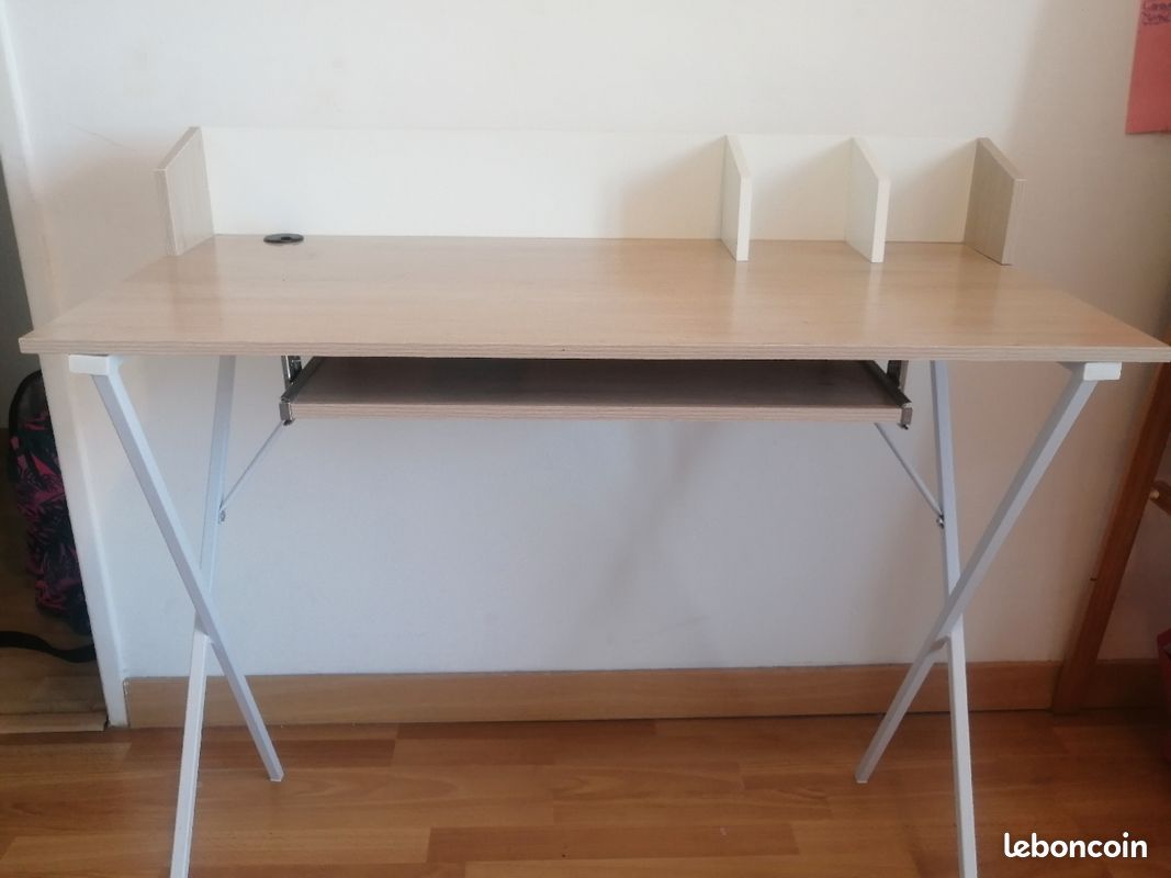 Bureau bois/blanc (image 1)