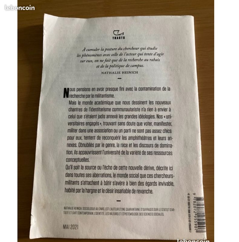 Livre "Ce que le militantisme fait à la recherche" de Nathalie Heinich (image 2)