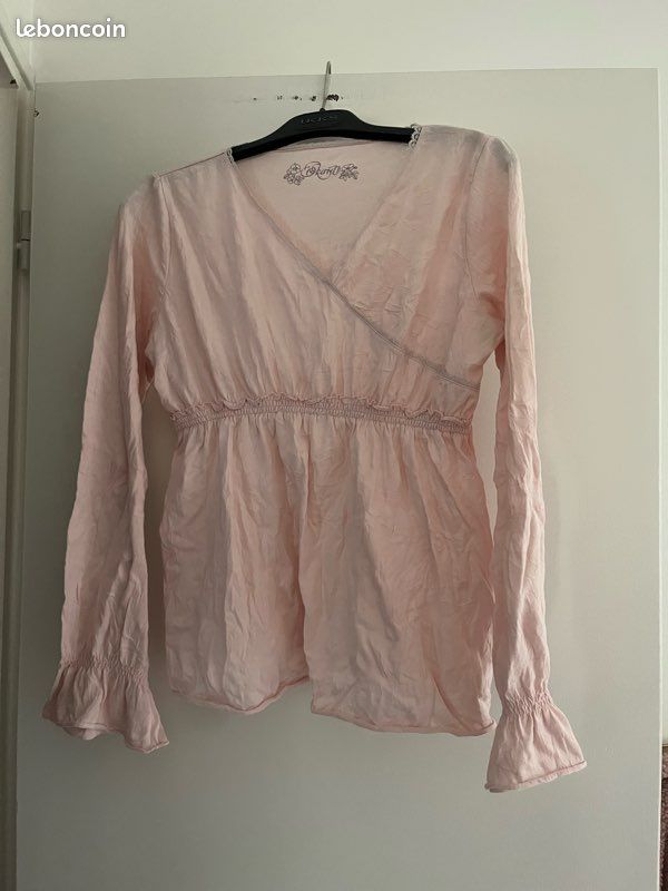 Blouse fluide okaidi rose 14 ans (image 1)