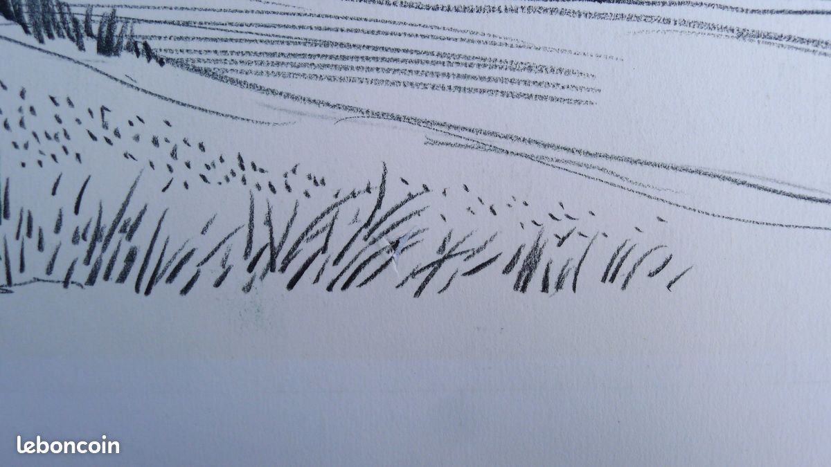 Dessin original à la pierre noire par Jean Villette (1913-2005) (image 8)