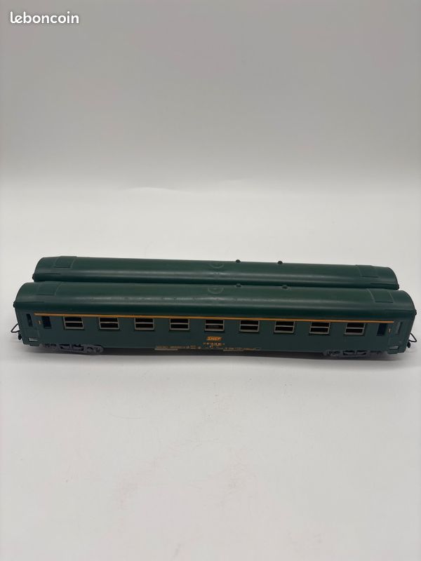 Train électrique Jouef HO réf 5270 voiture voyageurs verte vintage avec boîte (image 4)
