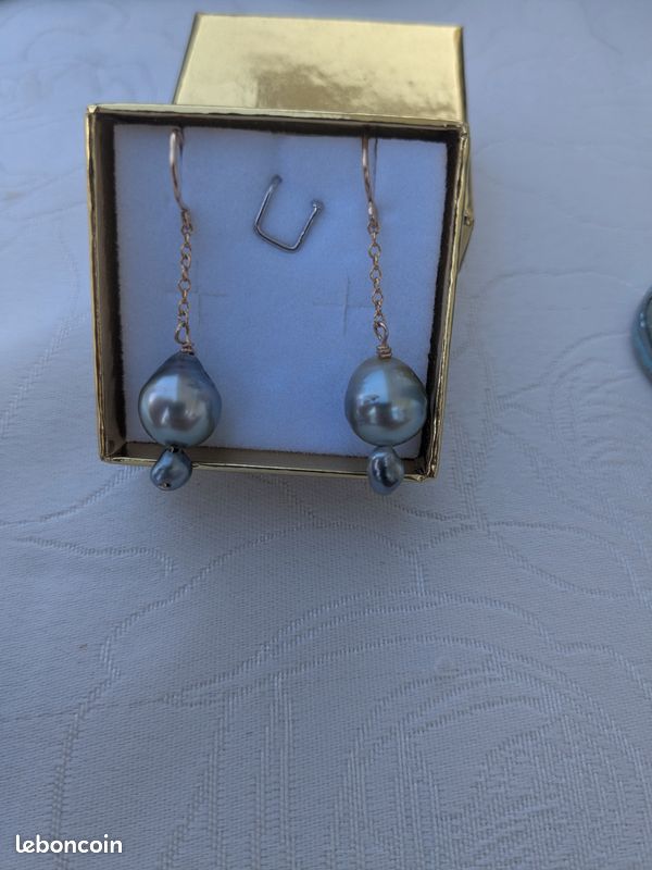Boucles d'oreilles en perles de Tahiti (image 1)