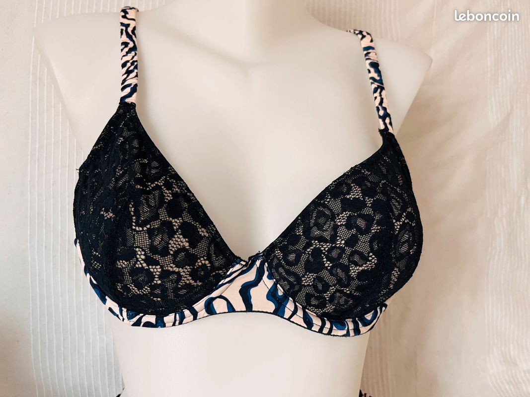 Ensemble Lingerie Marie Jo (soutien-gorge + Culotte) - Taille 90B (75B EU) / Culotte 38 - Noir - Modèle Alexander Jane - Neuf Avec étiquettes