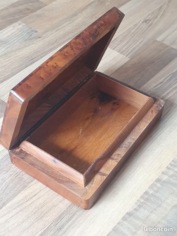 Boite loupe bois ancienne marqueterie (image 1)