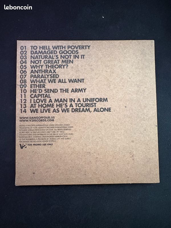 Gang of four - Return the gift - CD promo (image 2)