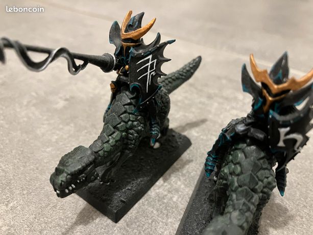 5 Chevaliers Sur Sang Froid Elfes Noirs Warhammer Old World - Metal OOP