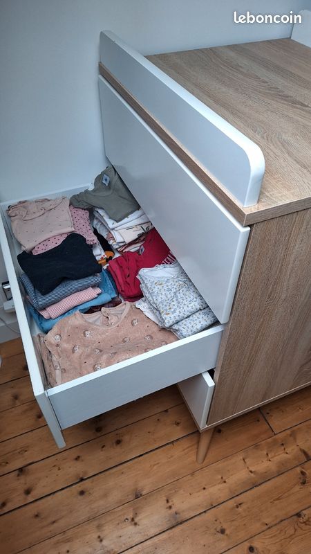 Lit bébé évolutif + commode à langer Sauthon (image 6)