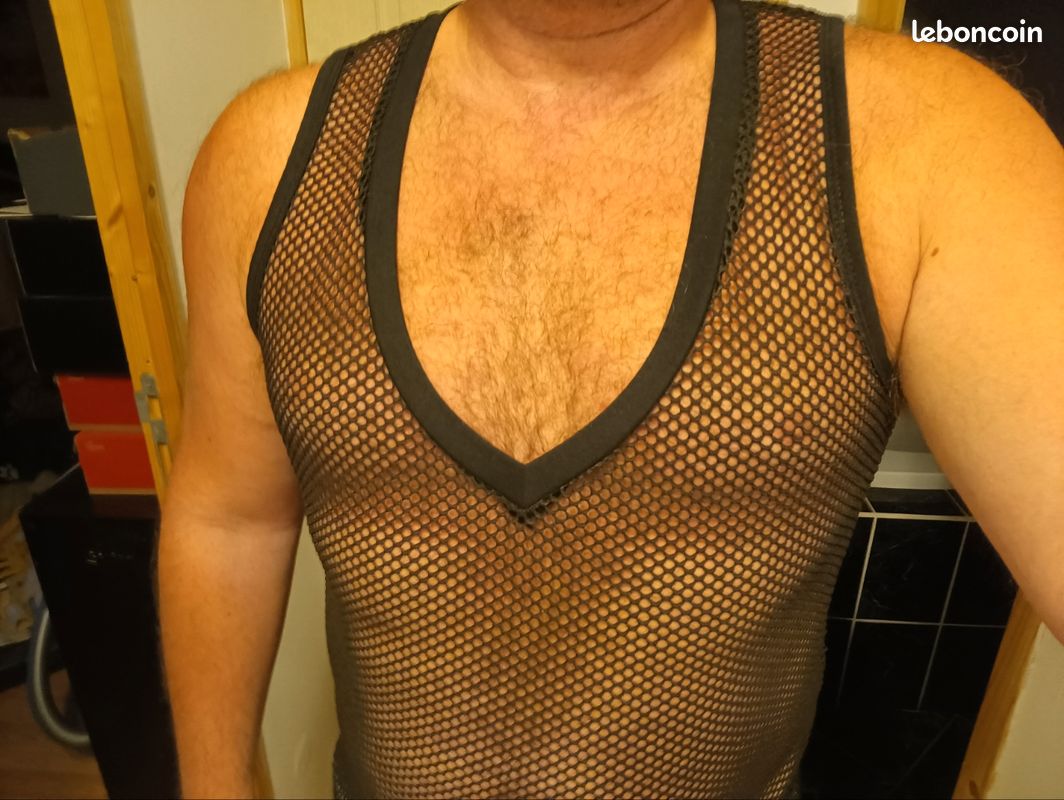 Débardeur ajouré noir homme (image 2)