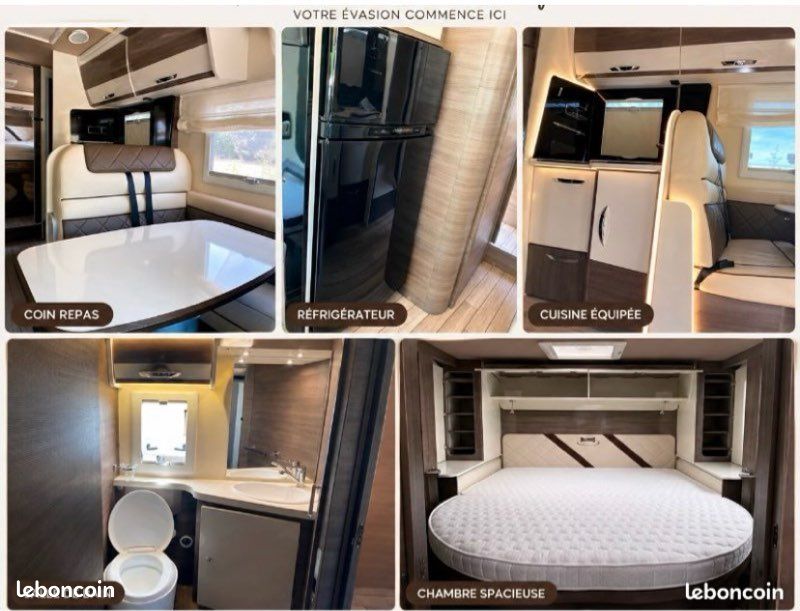 Camping-car intégral MC LOUIS NEVIS 879 G 2L2 180 cv - Lit central - 5 places carte grise - 5 places couchage (image 3)