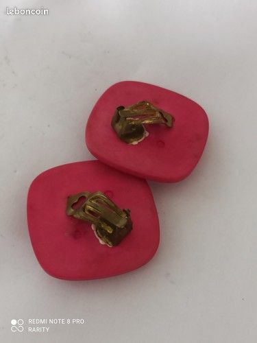 Paire De Boucles D'oreilles Fantaisie Vintage à Clips - Anciennes, Dorées