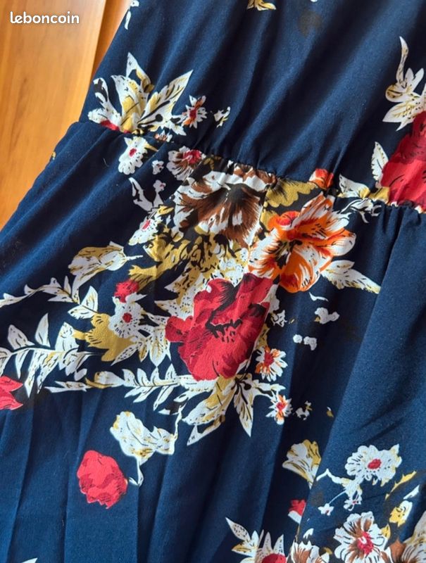 Robe longue fleurie fendue ras du cou Shein (image 4)