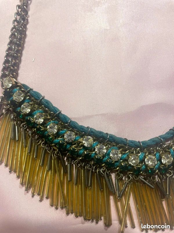 ANCIEN COLLIER CHUTE de Perle Napoléon III Bijoux Vintage 48 cm / 46,6