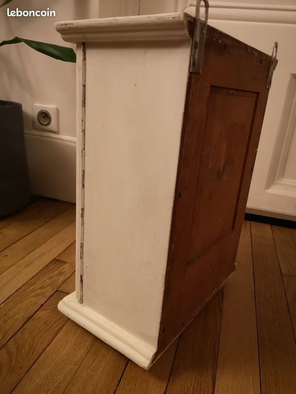 Petite armoire de toilette avec miroir ancienne en bois (image 5)