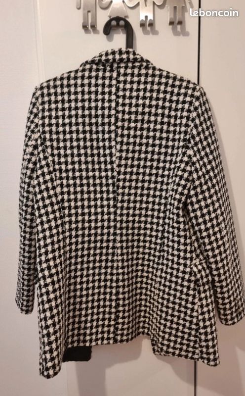 Vhersily Blazers Femmes Tweed Automne Hiver Casual Plaid Pied