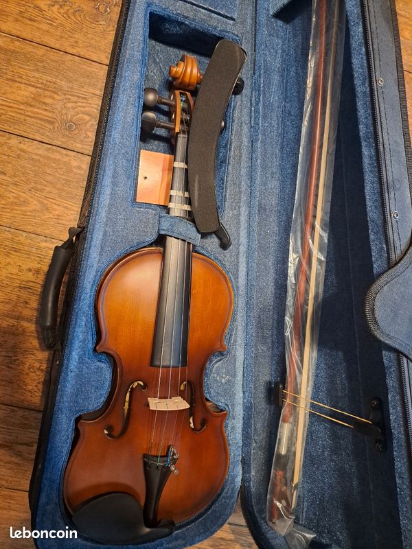 CAHAYA Ensemble De Violon 4/4 Pour Débutants Avec étui Rigide, En Bois Avec épaulière, Colophane, Accordeur Et Cordes Supplémentaires