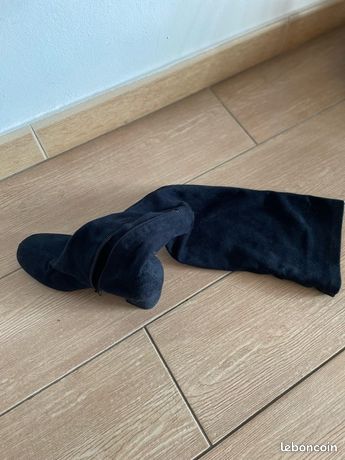 High Boots Zara Zara Cuissarde Velours Cuissardes Zara Bleu Marine