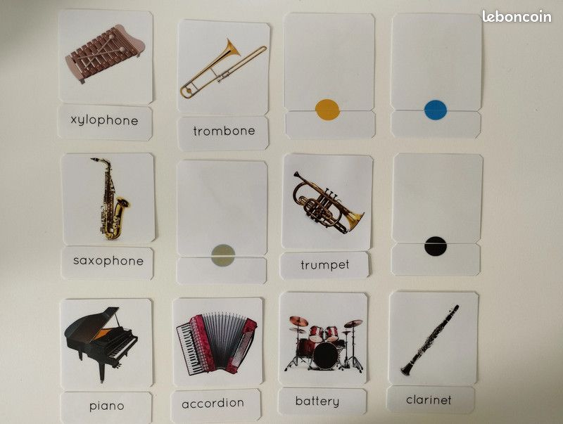 Cartes de nomenclature, les instruments de musique en anglais (image 3)