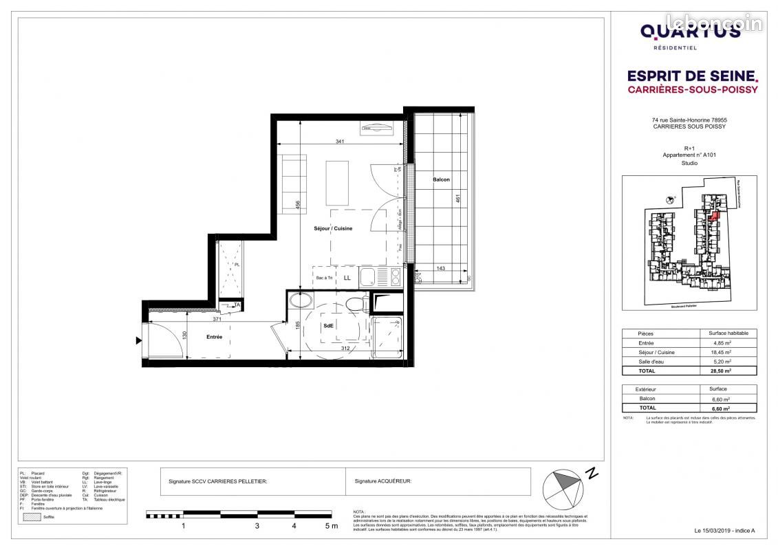 Appartement a louer carrieres-sous-poissy - 1 pièce(s) - 28 m2 - Surfyn