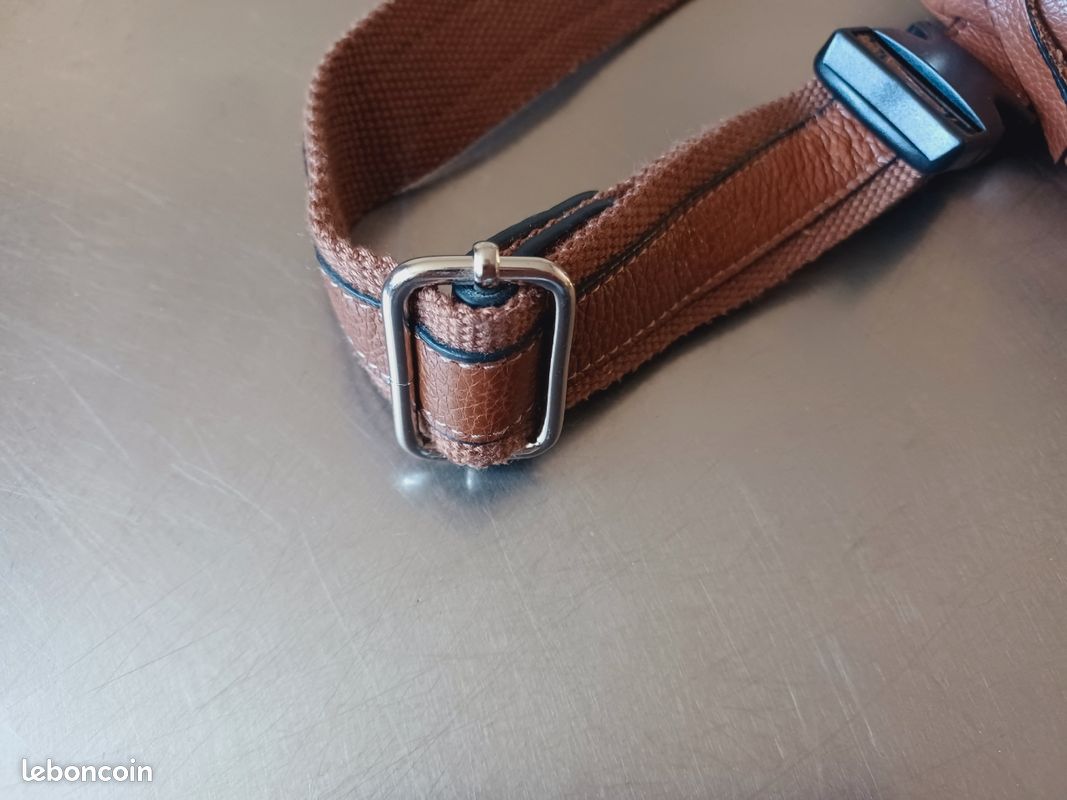 Superbe sac banane fine etroite discrète cuir camel katana (image 6)