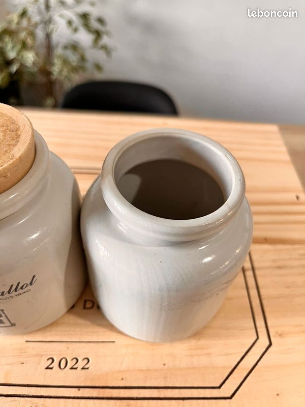 🫙 Lot de 2 pots en grès déco / rangement avec couvercles (image 4)