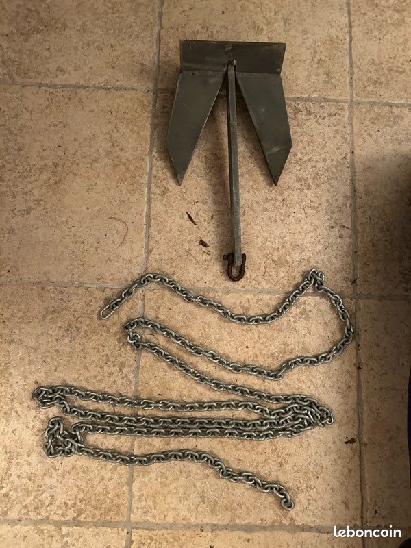 Ancre marine de 6kg et chaîne neuve avec Manille de 4.20 m (image 1)