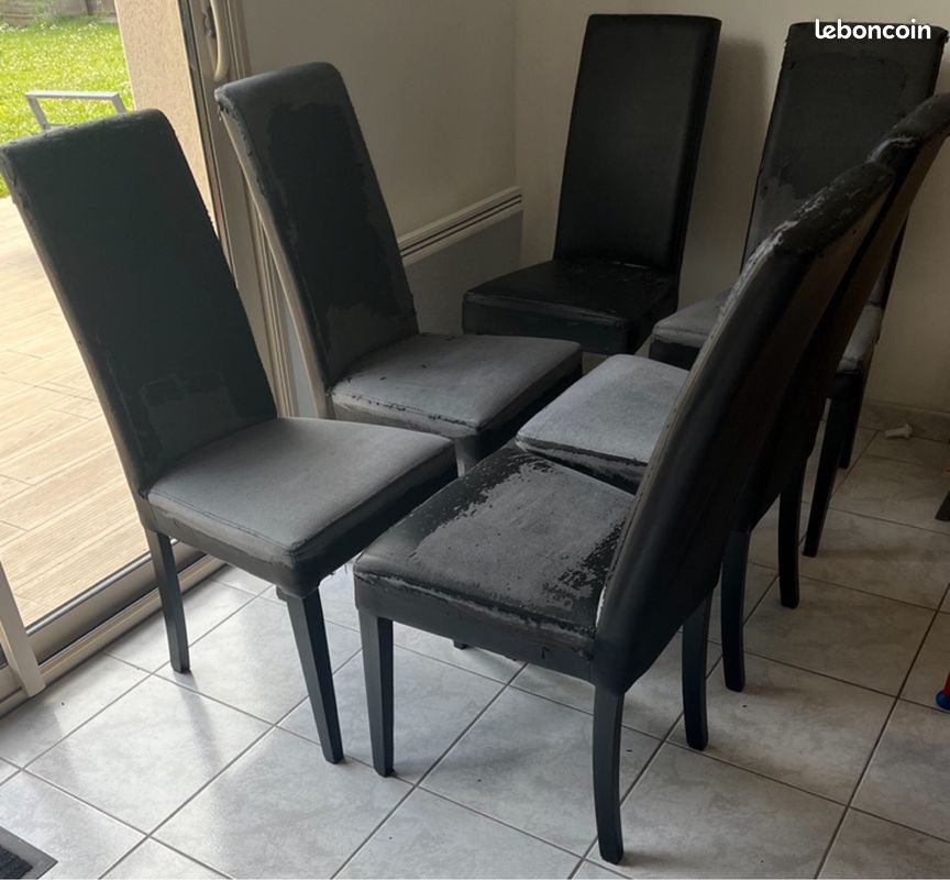 Chaises en similicuir et housses (image 4)