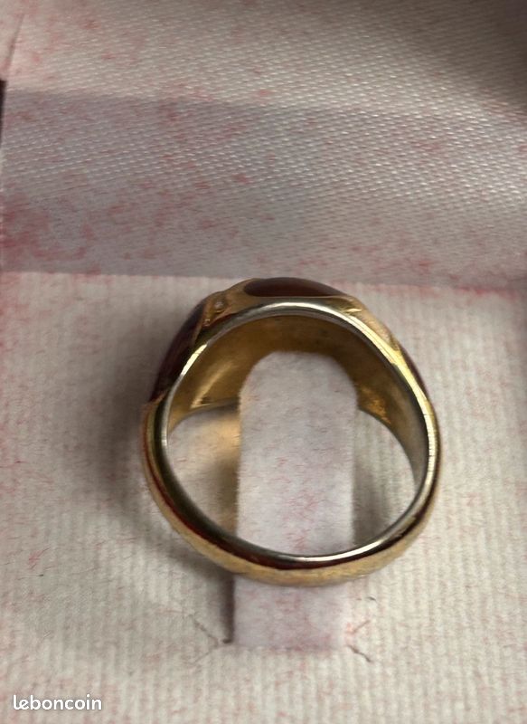 Bague Fantaisie En Métal Doré Sertie - Taille 53, Poids 4,7 G, Bel état